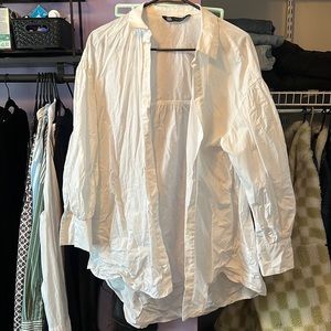 White Oversized Zara Button Up